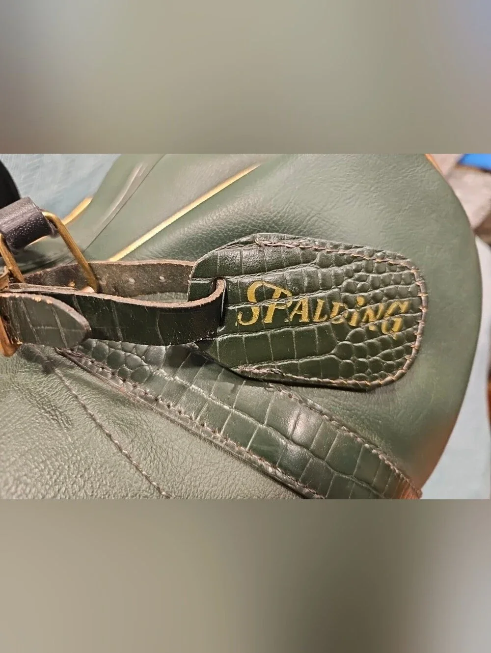 Spalding Dark Green Duffel Bag with Black Handle